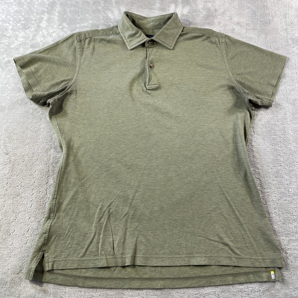 Proper Cloth Polo Shirt Mens Large Olive Green Casual Preppy Office Cotton